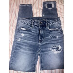 American Eagle Size 0 Womens Jeans Super Hi Rise Jegging Crop Hi Rise
